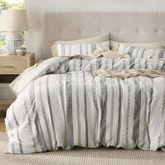 Cotton Duvet Cover King - 100% Cotton Waffle Weave Coconut White Duvet Cover King Size, GentleSoft™ and Breathable Bedding Set