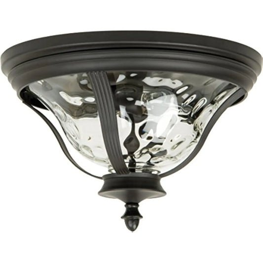 Z6017-Obo Frances Outdoor Flush Mount Ceiling Lighting, 2-Light, 120 Watts, Oiled Bronze (14 W X 9 H)
