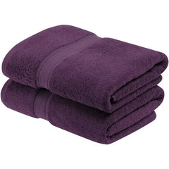 Egyptian Cotton Pile Bath Towel Set of 2, Ultra Soft Luxury Towels, Thick Plush Essentials, Absorbent Heavyweight, Guest Bath