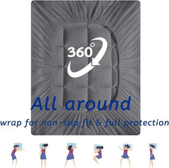 Ultra Thick Queen Bed Cover 900 GSM Mattress Topper Down Replacement Microfiber Filling Ultra Soft Deep Pocket All Season