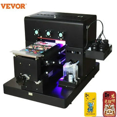 VEVOR A4 UV Printer Flatbed UV Flatbed Sticker Label Printer Machine With ACRO RIP Software For Phone Case Metal Glass Wood