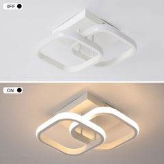 Modern LED Ceiling Lamp White Acrylic Chandelier Fixture Nordic Aluminum Lights Living Dining Room Lustre Hall Decor Plafon