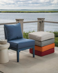 Luxury 6 Inch Outdoor Cushions 24x24 - Water&UV&Fade Resistant 1 Set Zippered Patio Furniture Cushion for Wicker Dining Rocking