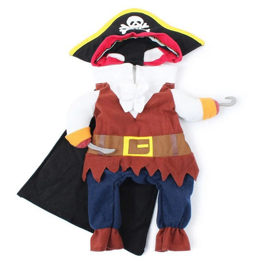 Adorable Pet Pirate Costume - Cute Polyester Halloween Outfit for cats & Dogs, Fun Dress-Up Clothes