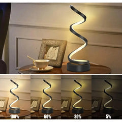 1pc spiral table lamp for bedroom, office, bedside table, bookshelf, living room, home decoration