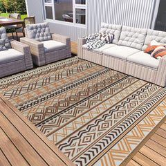 Outdoor Rug Carpet Waterproof-Patio Rug Mat 5x8 Reversible RV Camping Rug Picnic Mat Plastic Straw Outside