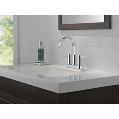Delta Faucet Albion Centerset Bathroom Faucet, Chrome 2-Handle Bathroom Faucet, Delta Bathroom Sink Faucet, Metal Push-Pop Drai