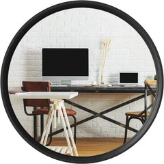 Round Mirror with Wood Frame 24 Inch Circle Wall Mirror for Bathroom Round Wall Mirror for Wall Decor, Vanity,