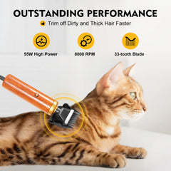 55W Pet Shears Dog Professional Electric Clippers For Alpacas Llamas Effortless Cleaning R-type Detachable Cutter Head Red