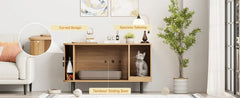 Cat Litter Box Enclosure with Cat Scratch Pad, 37.4" Litter Box Enclosure Furniture Hidden Litter Box, Modern Indoor Cat House