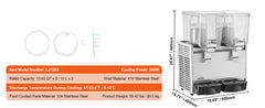 VEVOR 2 3 Tanks Commercial Beverage Dispenser Ice Tea Drink Machine 304 Stainless Steel Juice Dispenser for Restaurant