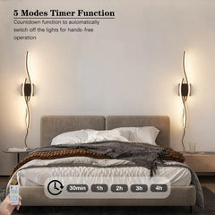 Plug in Wall Sconces Set of 2, Modern Plug in Sconce with Remote, Dimmable LED Wall Light, Wall Lamps with Plug in Cord