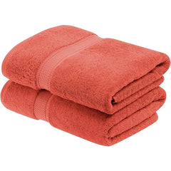 Egyptian Cotton Pile Bath Towel Set of 2, Ultra Soft Luxury Towels, Thick Plush Essentials, Absorbent Heavyweight, Guest Bath