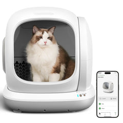 Smart Automatic Self-Cleaning Cat Litter Box, APP Control/Integrated Safety Protection, White