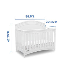 4-in-1 Convertible Baby Crib Greenguard Gold Certified Adjustable Height Safe Toddler Bed Daybed Sofa Full Size Bed