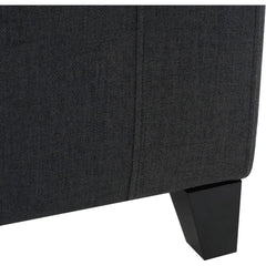 51" Fabric Storage Ottoman – Tufted Foot Stool with Hidden Compartment, Dark Grey