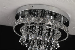 Crystal Chandelier Chrome Ceiling Lamps Led Flush Mount Stainless Steel Fixture Aisle Light Lustre Dining Room Living Room Decor