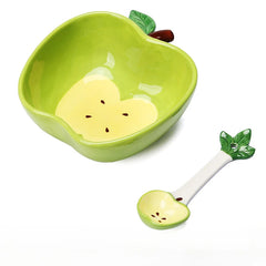 Creative Apple Shaped Ceramic Dessert Salad Bowl Cute Cartoon Soup Bowls Household Instant Noodles Bowl Rice Bowl Tableware