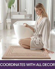 Bathroom Rug Mat 36x24, Ultra Soft Absorbent Mats, Non Slip Washable Shower Floor Rugs, Quick Dry Microfiber Bathmat for Tub, Si