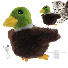 Chirping Bird Cat Toy Interactive Flapping Wings Plush Bird Toy Battery Operated Stimulate Animal Kitten Toy
