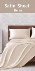 MR&HM Satin Comforter King 7 Pieces - Luxurious Pinch Pleat Bedding Set with Comforter, Flat Sheet, Fitted Sheet, Pillowcases &
