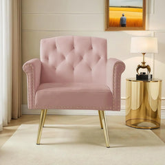 Modern Accent Chairs for Living Room,  Single Sofa Chair Couch, Gold Metal Legs, for Living Room Bedroom Office Leisure