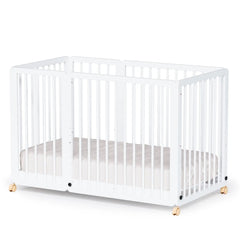 8-in-1 Convertible Crib with 2 Mattress, Convert to Bassinet, Mid Crib, Full Size Baby Cribs