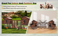 Large Wooden Chicken Coop, 160IN Outdoor Chicken Cages and Run with Nesting Boxes, Hen Run Poultry Pet House Rabbit Hutch