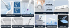 Smart Toilet with Built-in Tank & Bidet,4-Second Quiet Flush, Foot Sensor Flush,Self-Cleaning, Dual User Memory, Auto Open/Close