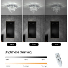 Crystal Chandelier Chrome Ceiling Lamps Led Flush Mount Stainless Steel Fixture Aisle Light Lustre Dining Room Living Room Decor