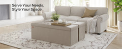 SONGMICS Storage Ottoman, 35 Gal., Storage Chest, Folding Footrest Bench, 660 lb Load Capacity, Synthetic Leather