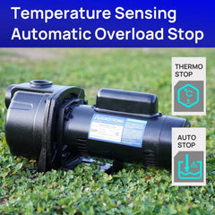 2 Centrifugal/Jet Pump, 5200 GPH, 230V, Durable Cast Iron Pump for Lawn Sprinkler and Irrigation