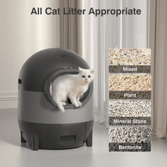 Self-Cleaning Cat Litter Box, Automatic Cat Litter Box 2.4G WiFi with APP Control, Cats LitterBox Self Cleaning, Black