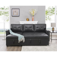 Sleeper Sectional Sofa with Convertible Sofa Bed & Storage Chaise