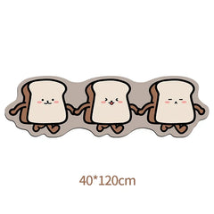 Cartoon Kitchen Floor Mat Absorbent Kitchen Rug Crystal Velvet Pad Bath Pad Anti-Slip Carpet Entrance Doormat Long Strip Carpet