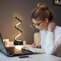 1pc spiral table lamp for bedroom, office, bedside table, bookshelf, living room, home decoration