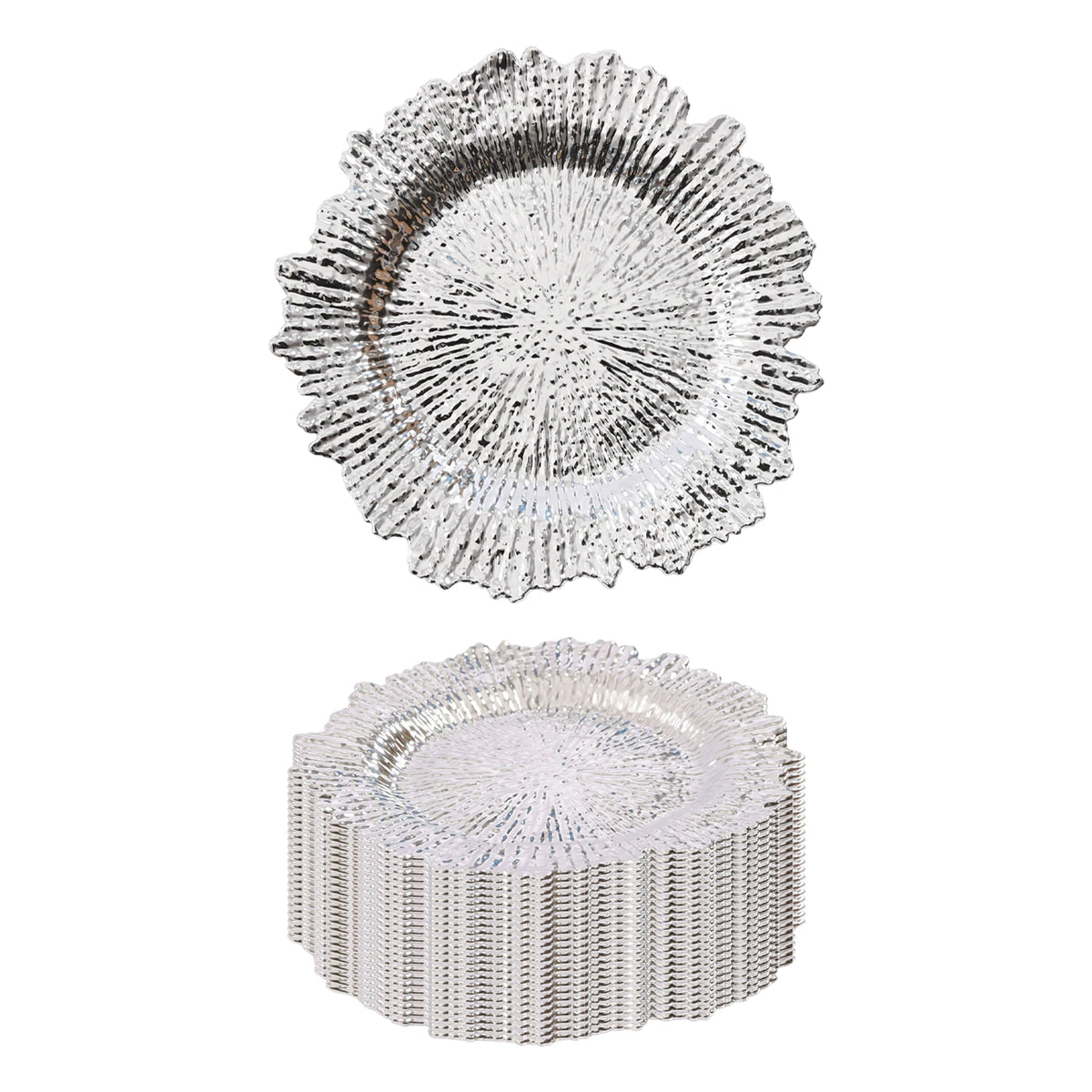 24-Pack Western Style Snowflake Plates, Plastic Gold/Silver, Durable & Elegant for Dining