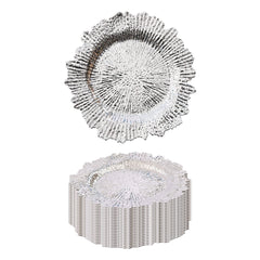 24-Pack Western Style Snowflake Plates, Plastic Gold/Silver, Durable & Elegant for Dining