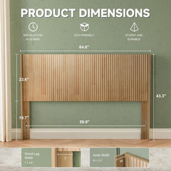 Wood Headboard Size, " Wide Wooden Headboard Queen Headboard Only, Modern Farmhouse Headboards Size, Wall Mounte