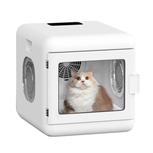 Pet Hair Dryer Box, Ultra Quiet Blow Dryer 6L Capacity for Cats and Small Dogs, Professional Fast Drying Blower, Intelligent Con