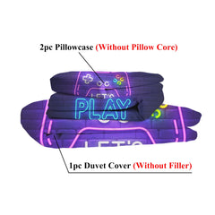 Gaming Duvet Cover Set Queen Size Video Game Controller Bedding Set, Boys Video Games Comforter Cover with 2 Pillow Shams, Bed