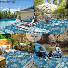 Outdoor Rug Waterproof 6x9 ft, Reversible Outdoor Plastic Straw Rug, Large Outdoor Carpet Patio Rug