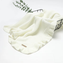 Knitted Baby Swaddle Blanket for New Born Babies Accessories Ruffle Stroller Blanket Bedding items Infant Nap Bed Cover Albedo