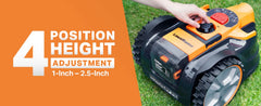 Perimeter Wire Free Robot Lawn Mower Cuts Small Lawns 1000-2000 Square Feet with Optical Navigation, Obstacle Avoidance