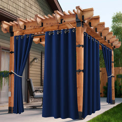 2/4PCS Waterproof Outdoor Curtains, UV Protection, Thermal Insulation, Sun Blocking, Grommet Top for Porch, Pergola, Cabana
