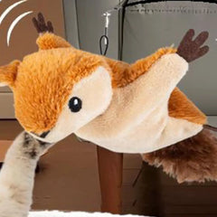 Chirping Bird Cat Toy Interactive Flapping Wings Plush Bird Toy Battery Operated Stimulate Animal Kitten Toy