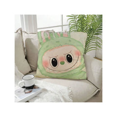Funny Labubu Throw Pillow Cover, The Monsters Decorative Square Pillowcase Throw Cushion Case for Bedroom,Living Room,18x18 Inch