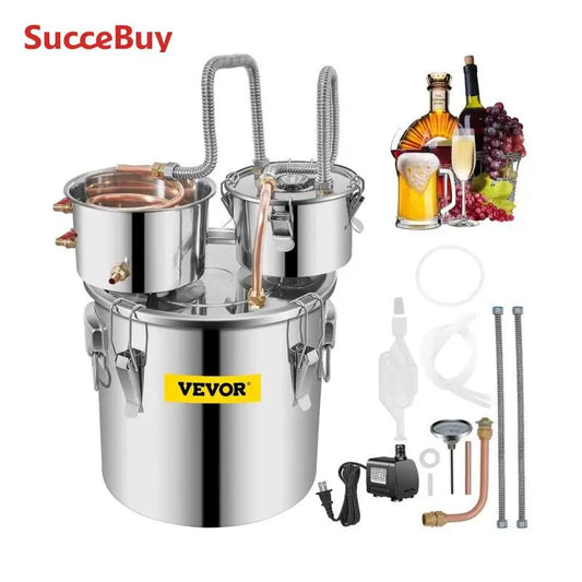 SucceBuy 3Gal 5Gal 9.6Gal Moonshine Still Alcohol Apparatus DomesticWater Distiller BeerDispenser Making Machine for Wine Brandy