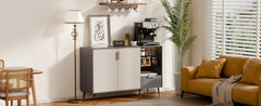 47" Sideboard Cabinet with 2 Doors and Drawer, Sideboard Buffet Cabinet with Storage, Coffee Bar with Adjustable Shelves