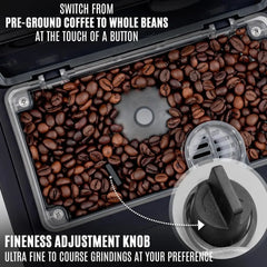 Fully Automatic Espresso Machine, 19 Customizable Coffee Options, Auto-Cleaning for Easy Maintenance, Portable Coffee Maker